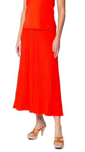 Geraldina Pleated-Knit Maxi Skirt - Bright Orange