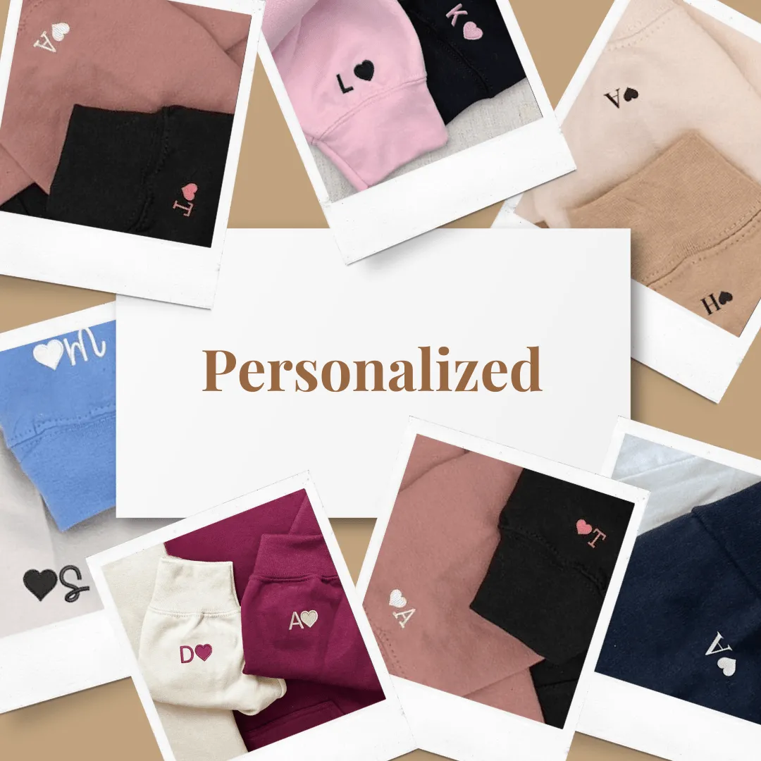 Happy and Sadness Couple Matching Hoodies - Custom Embroidered Matching Hoodies For Couples