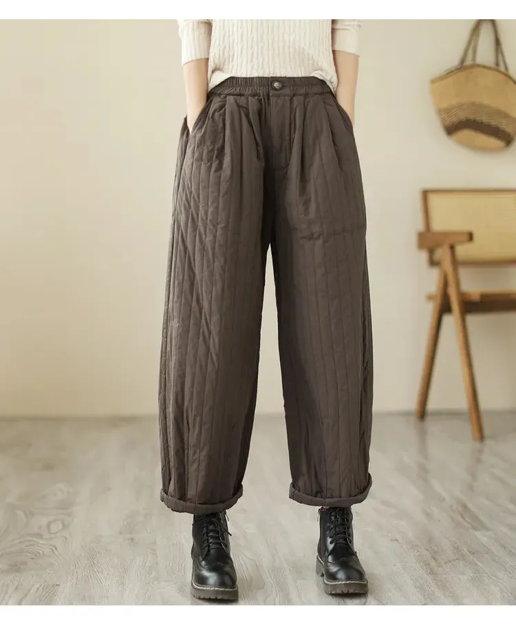 HEYFANCYSTYLE Cozy Quilted Cotton Comfort Pants