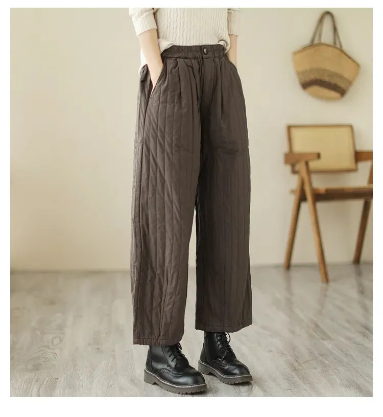 HEYFANCYSTYLE Cozy Quilted Cotton Comfort Pants