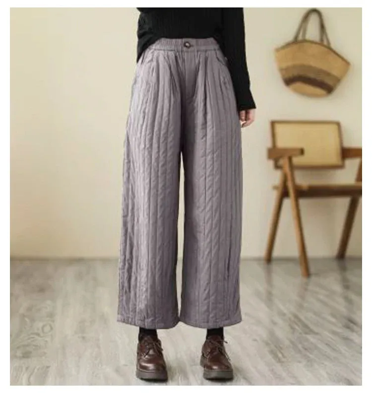 HEYFANCYSTYLE Cozy Quilted Cotton Comfort Pants