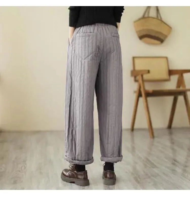 HEYFANCYSTYLE Cozy Quilted Cotton Comfort Pants