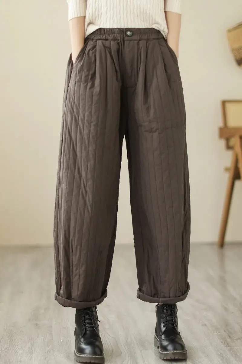 HEYFANCYSTYLE Cozy Quilted Cotton Comfort Pants