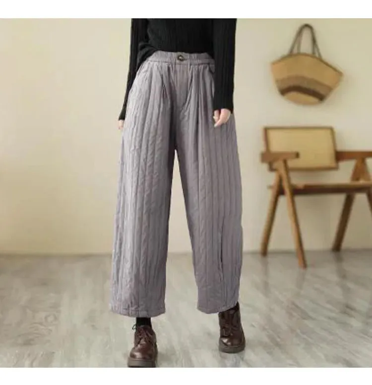 HEYFANCYSTYLE Cozy Quilted Cotton Comfort Pants