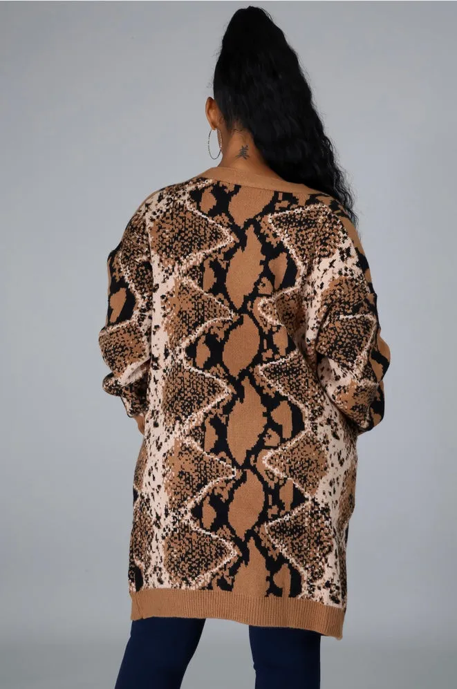 Keep It Cozy Snake Print Sweater