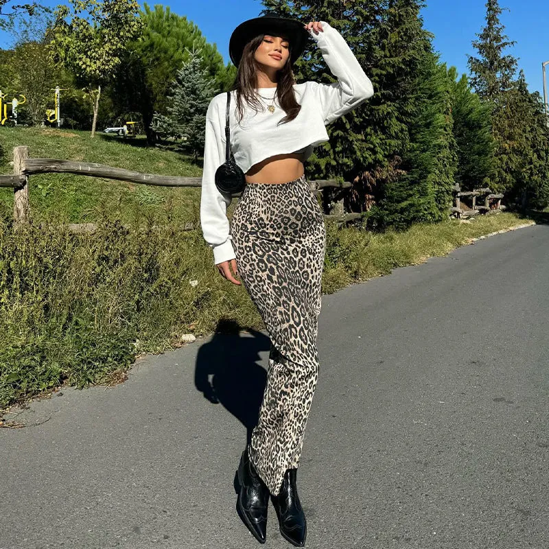 Lane Leopard Print Maxi Skirt