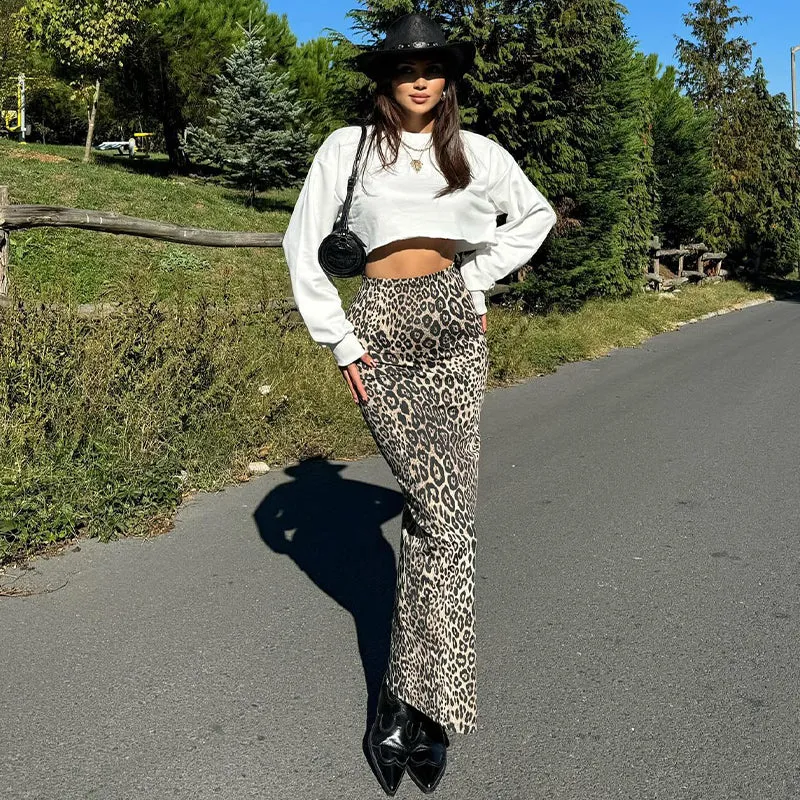 Lane Leopard Print Maxi Skirt