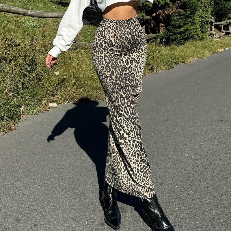 Lane Leopard Print Maxi Skirt