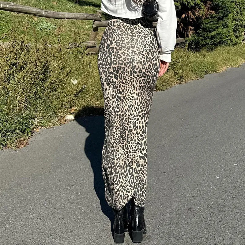 Lane Leopard Print Maxi Skirt