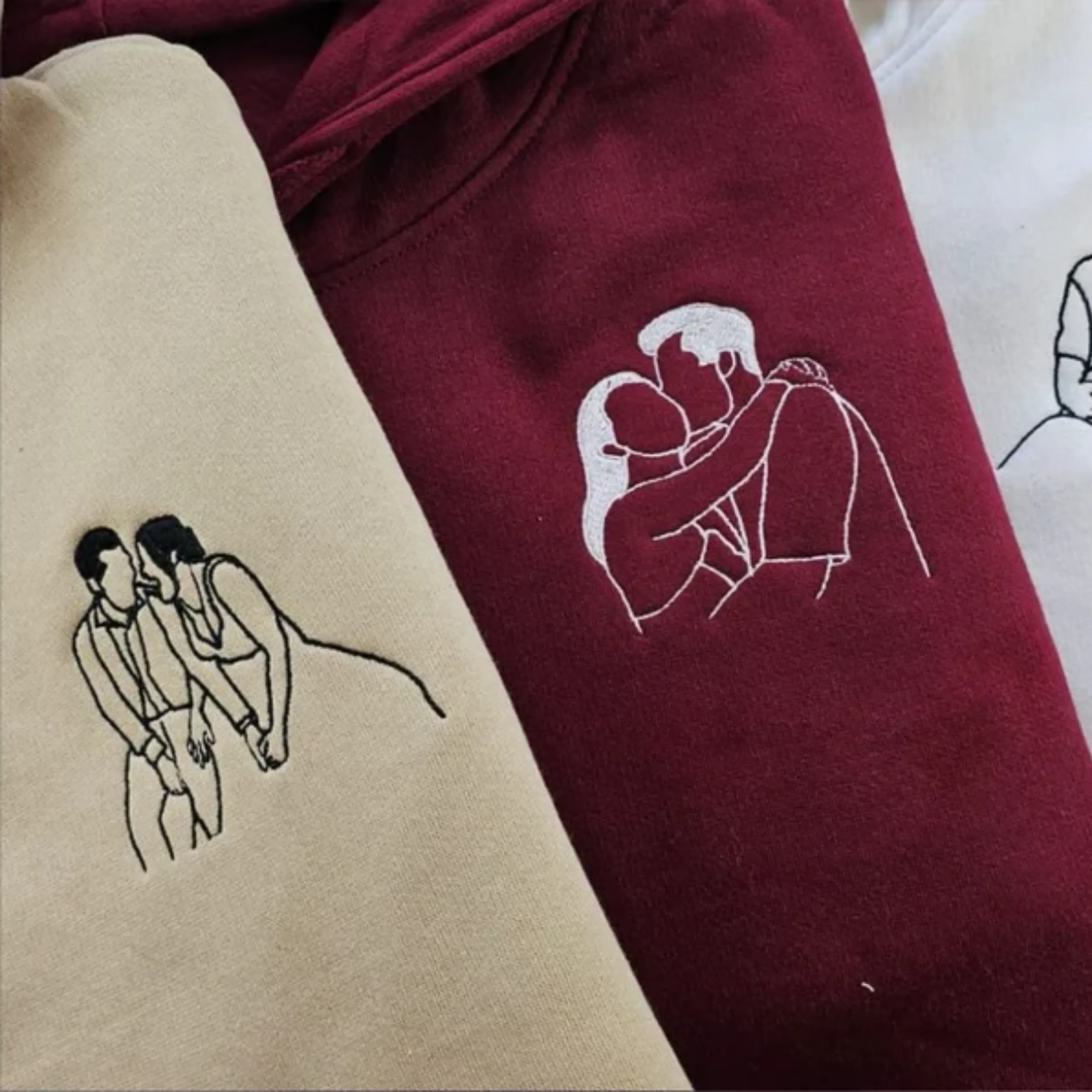 Matching Couple Hoodies - Custom Embroidered Matching Hoodies Sweatshirt & Apparel For Couples