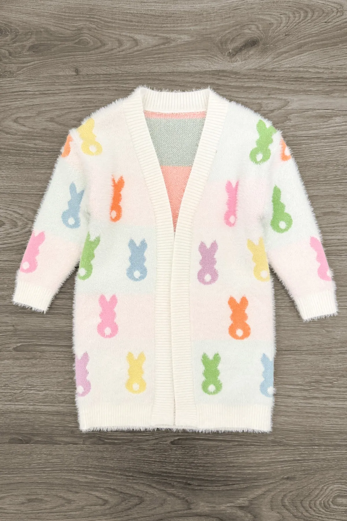 Mom & Me - Cozy Pastel Bunny Cardigan