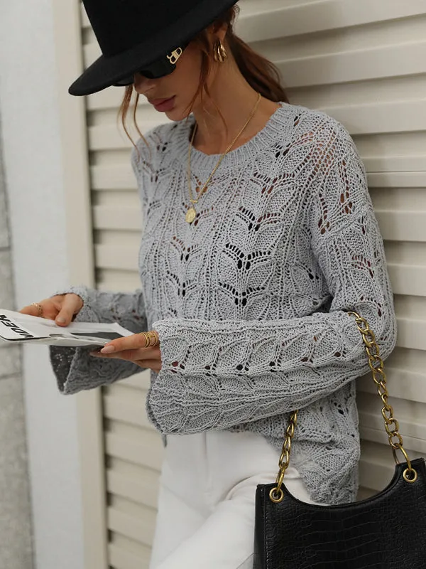 Open Crochet Bell Sleeve Sweater: Feminine Elegance, Fall/Winter