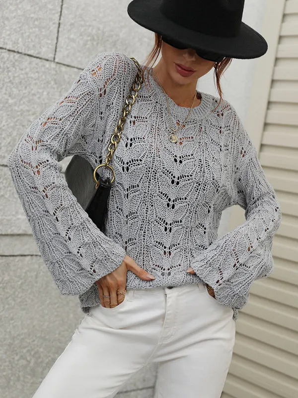 Open Crochet Bell Sleeve Sweater: Feminine Elegance, Fall/Winter