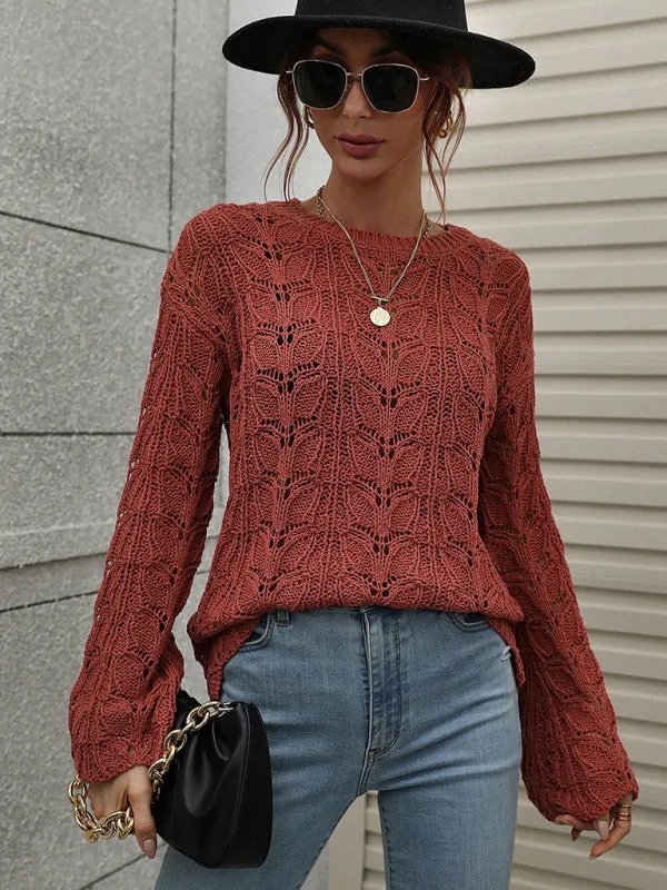 Open Crochet Bell Sleeve Sweater: Feminine Elegance, Fall/Winter