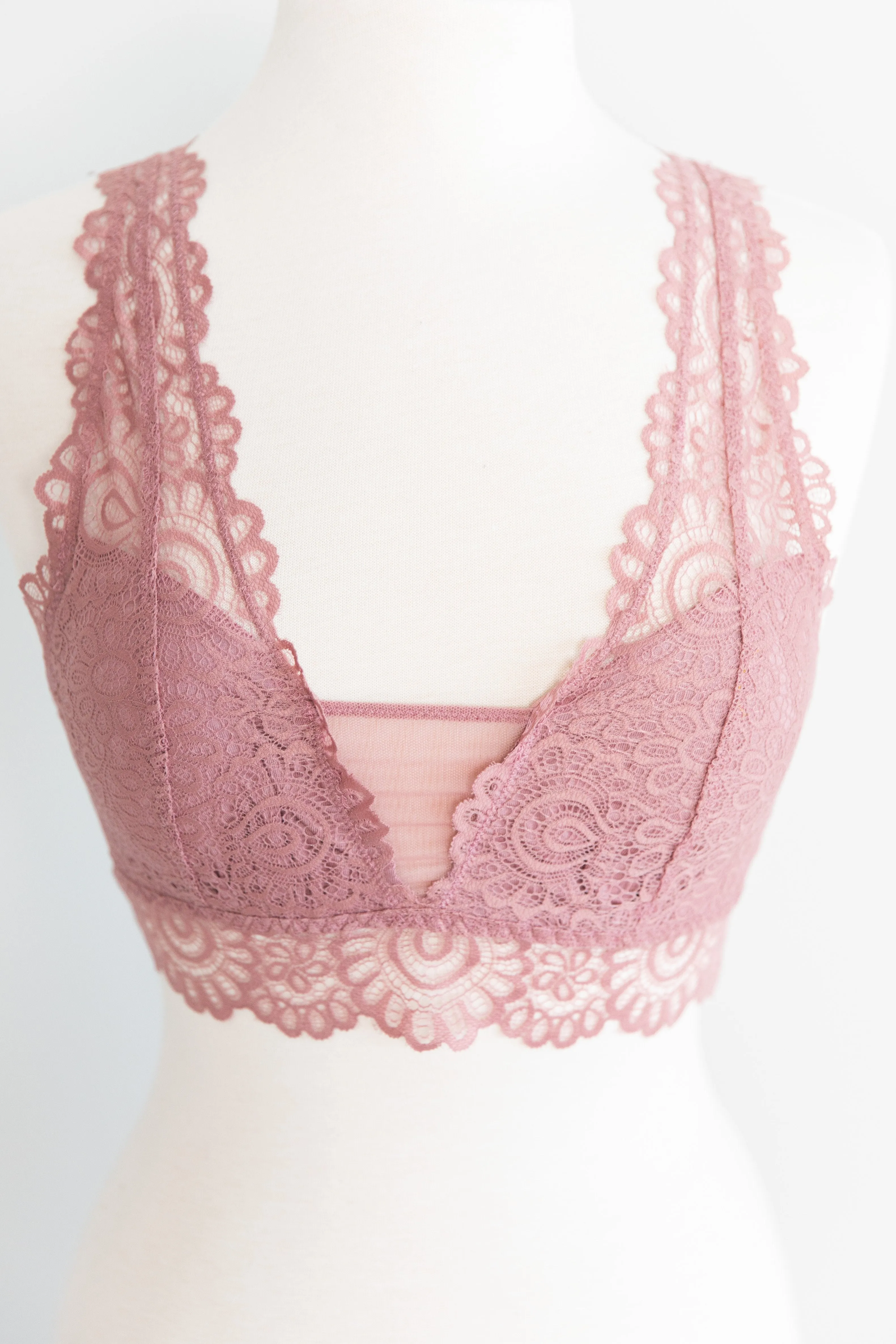 Perfect Opportunities Ash Rose Lace Bralette