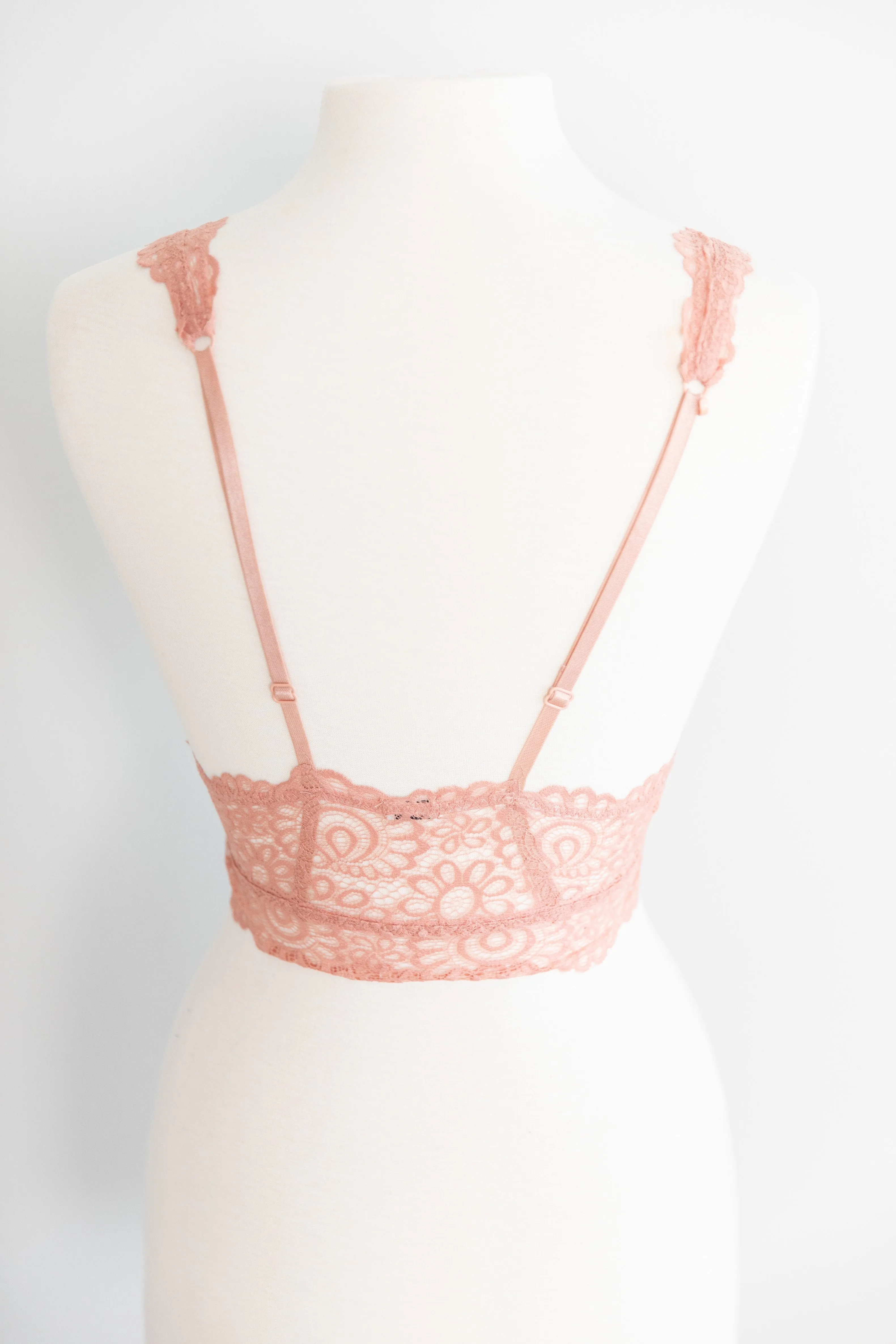 Perfect Opportunities Cream Pink Lace Bralette