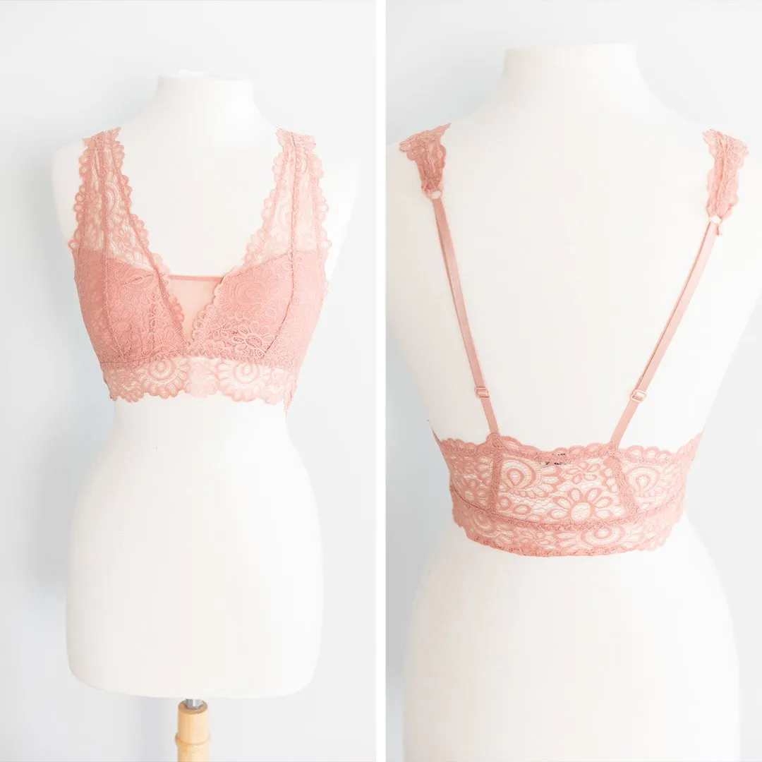 Perfect Opportunities Cream Pink Lace Bralette