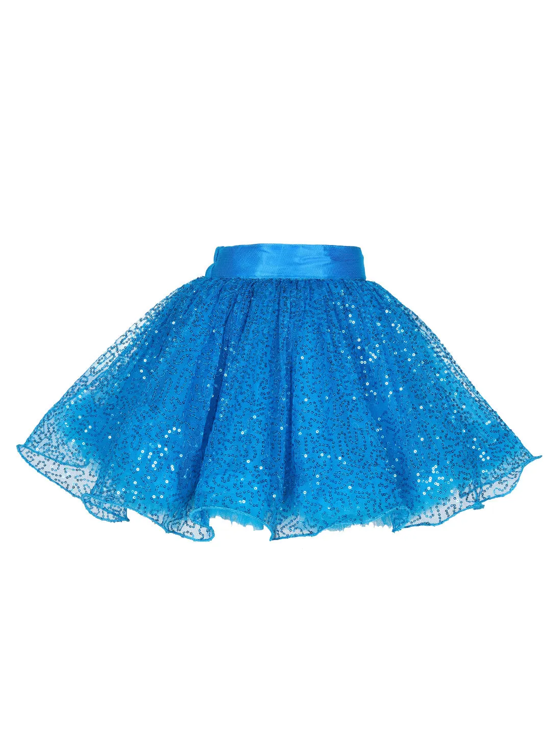 Pink Chick Sequins Skirt -Pherozi  Blue