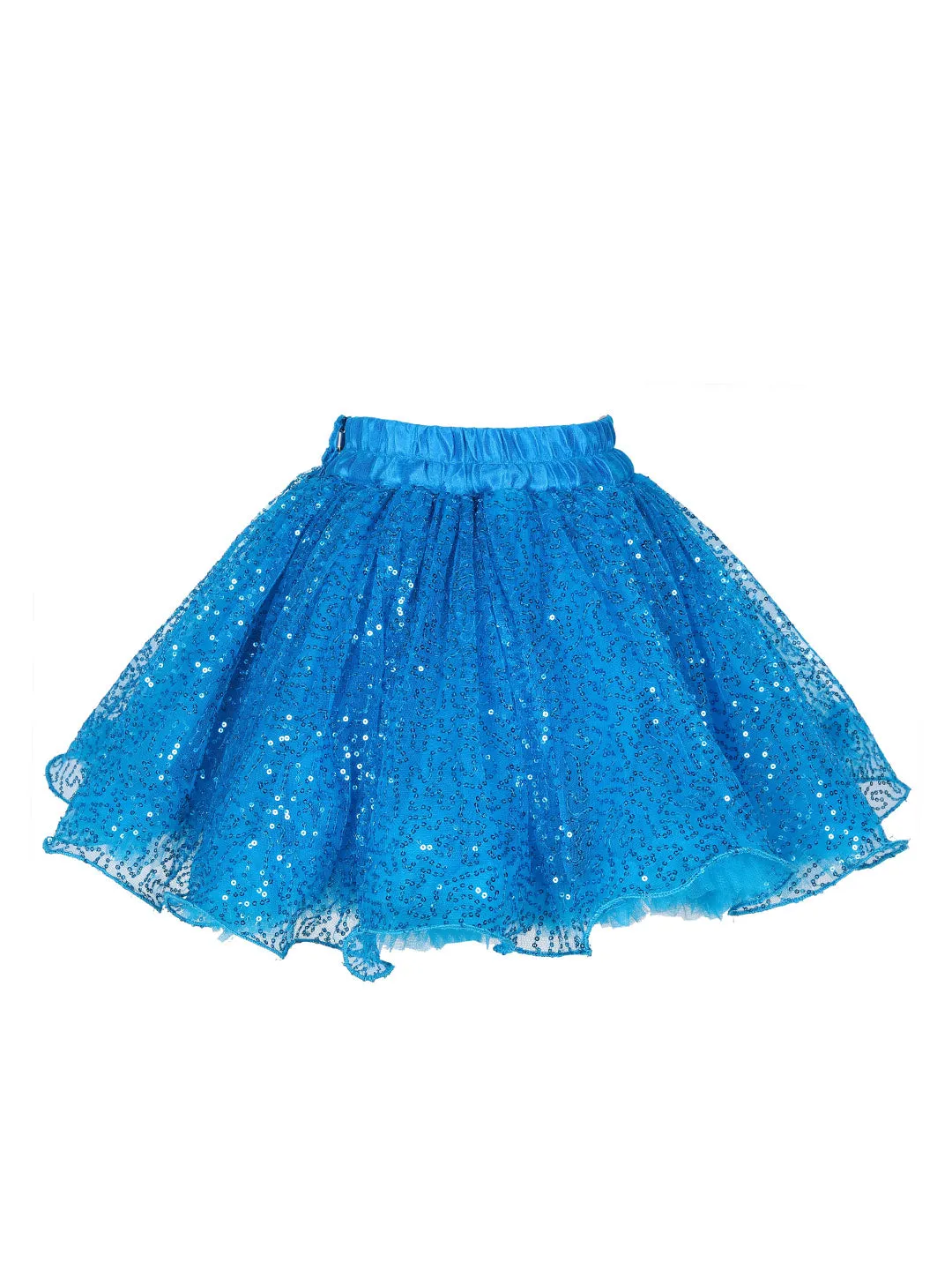 Pink Chick Sequins Skirt -Pherozi  Blue