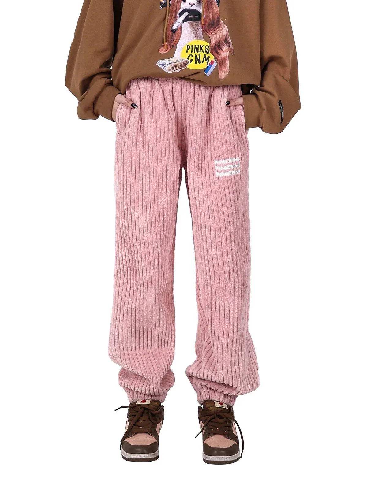 PINKSPINK Cozy Ribbed Lounge Pants - Dusty Pink