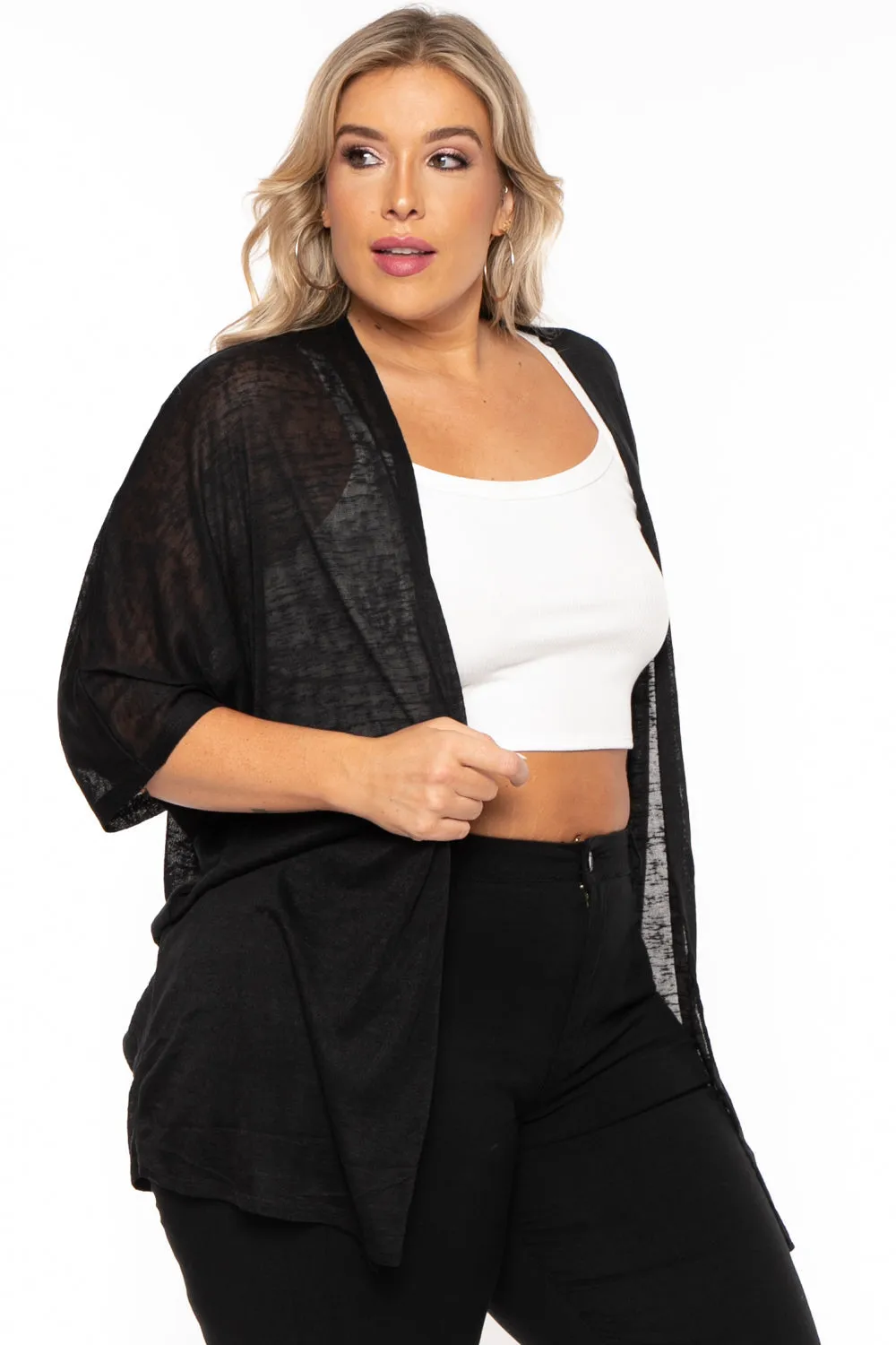 Plus Size Cozy Vibes Cardigan - Black