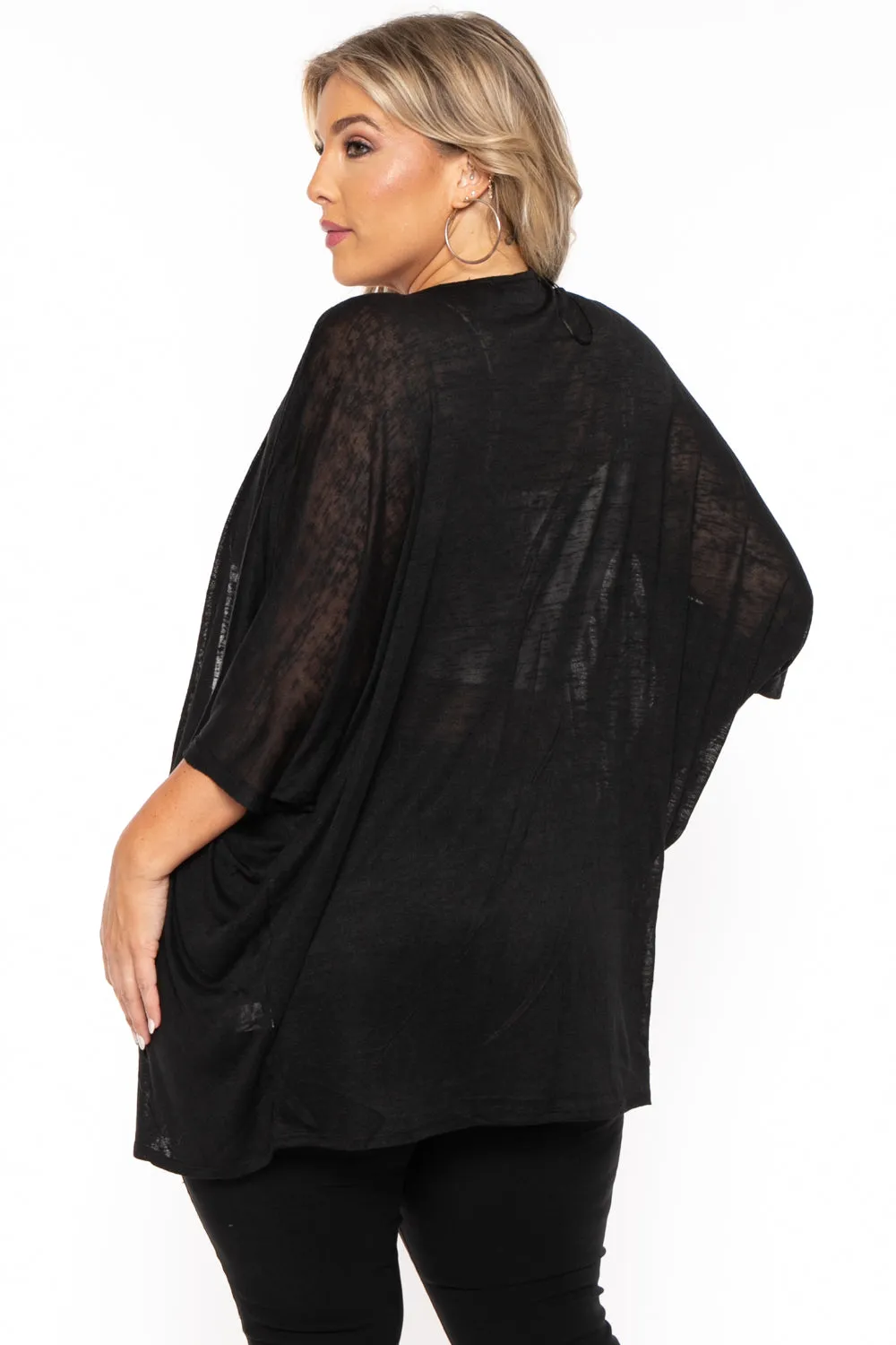 Plus Size Cozy Vibes Cardigan - Black