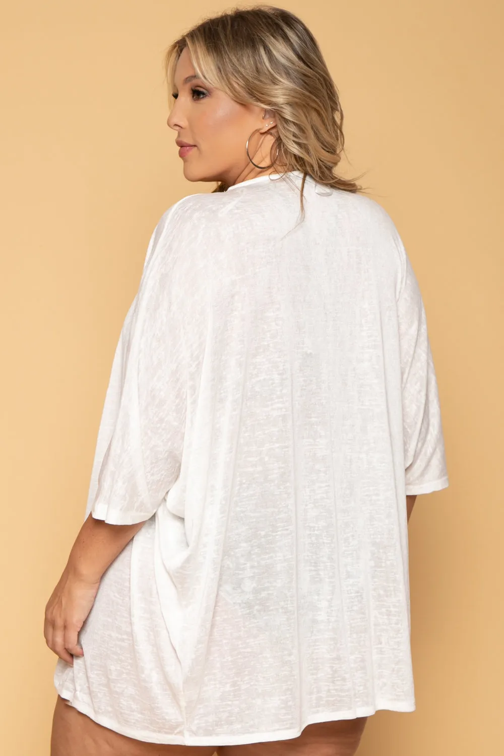 Plus Size Cozy Vibes Cardigan - Cream