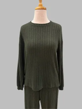 Ribbed Cozy Top Olive