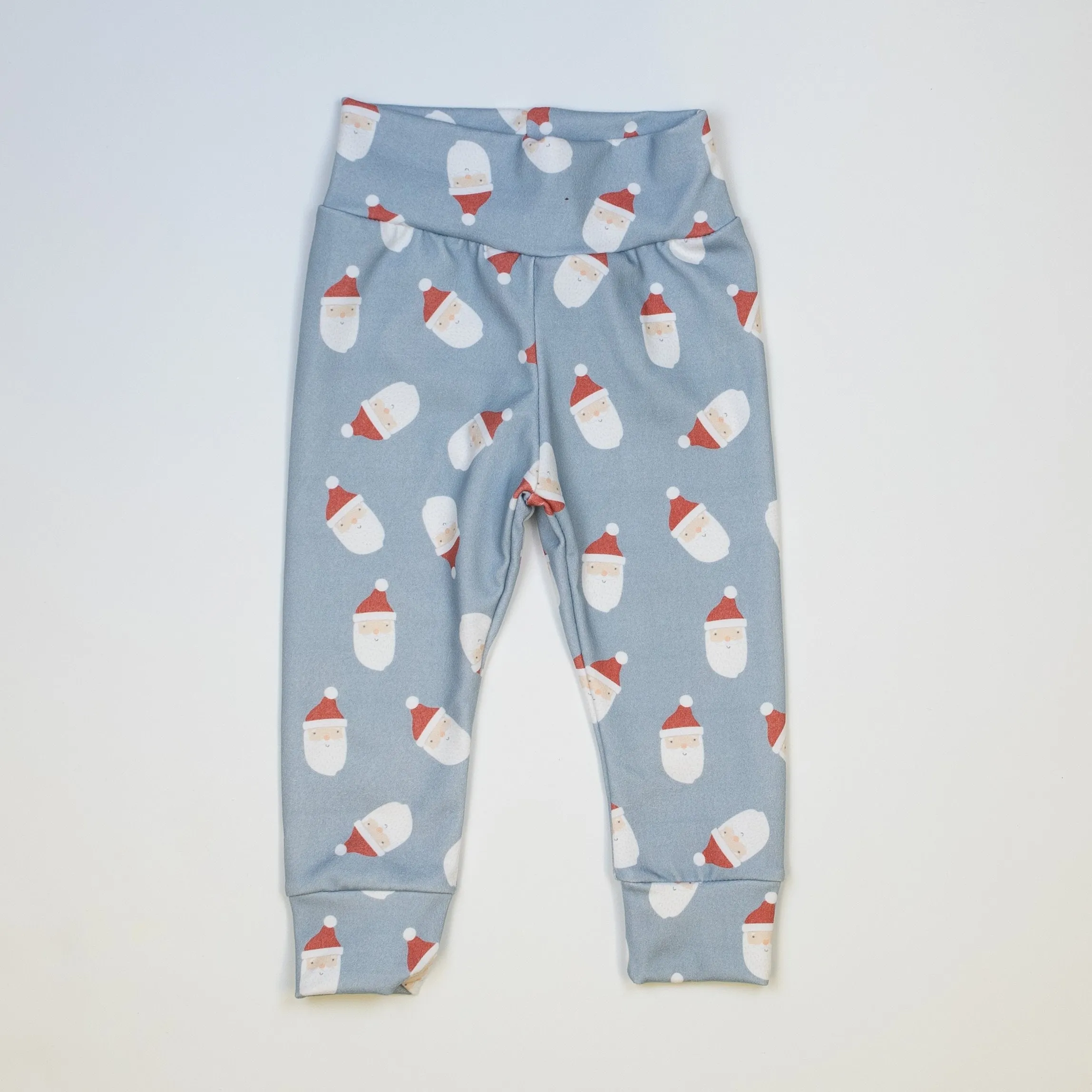 Santas on Blue Leggings (12m-4t)