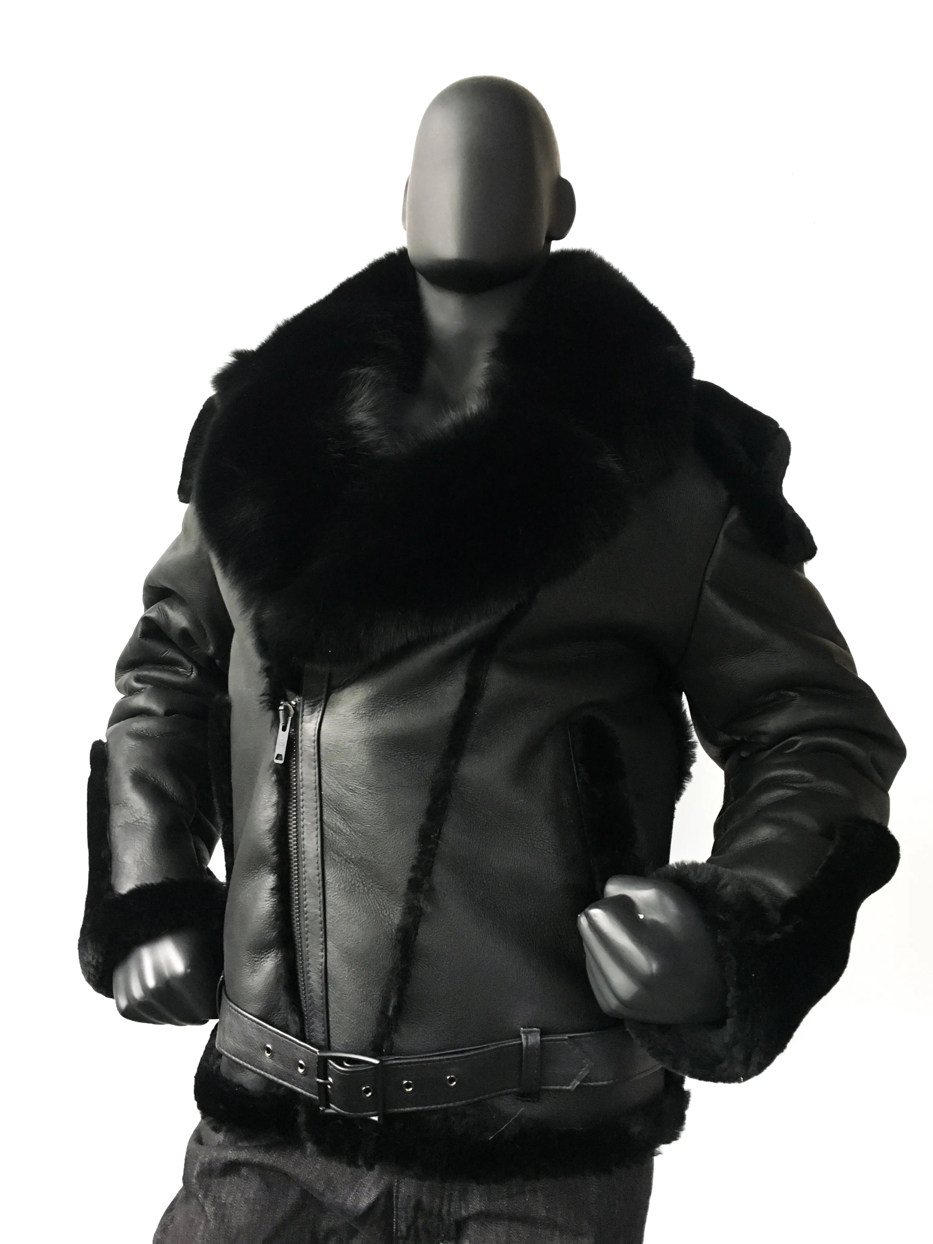 Sheepskin Jacket with Fur collar Style #1320