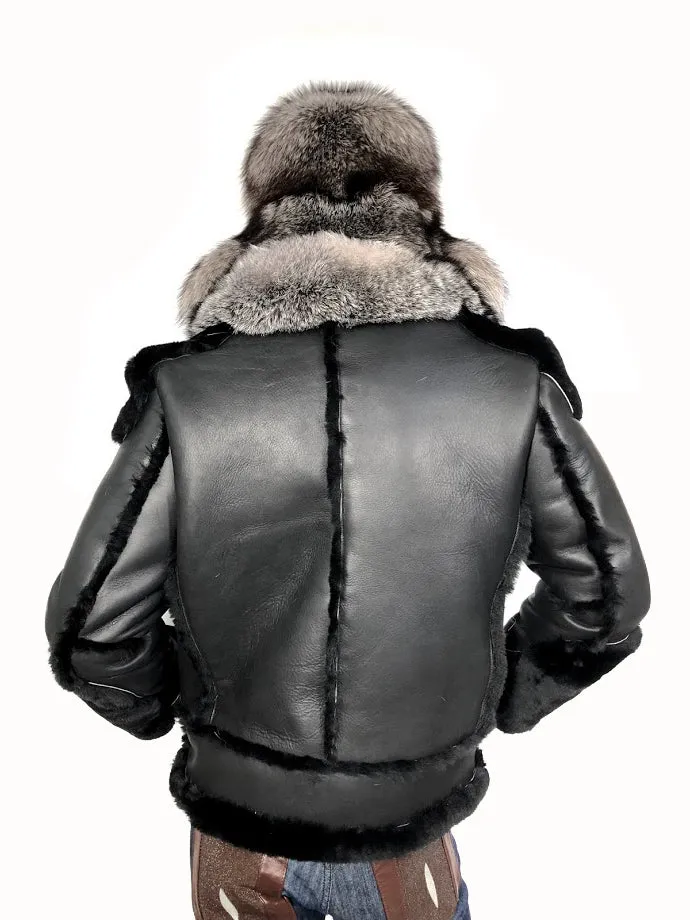 Sheepskin Jacket with Fur collar Style #1320