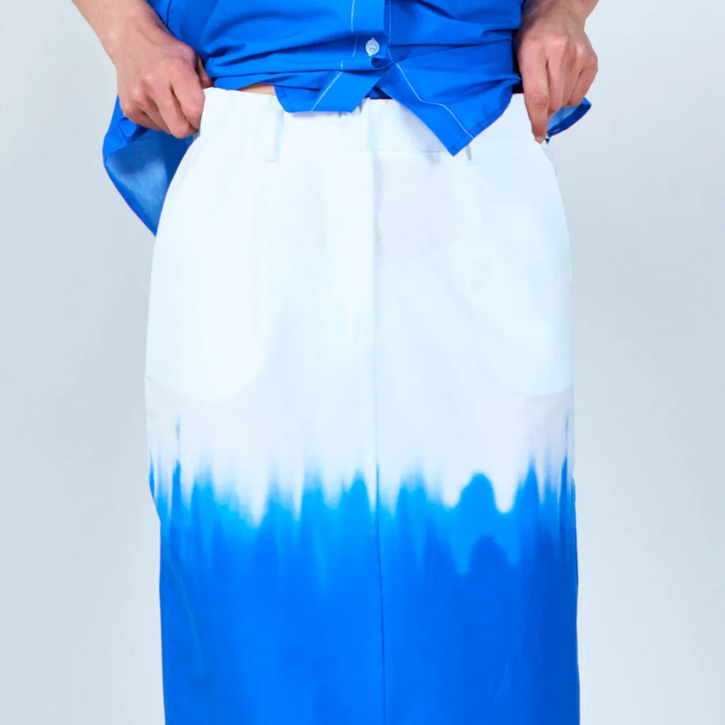 Stylish dip-dyed midi skirt wholesale