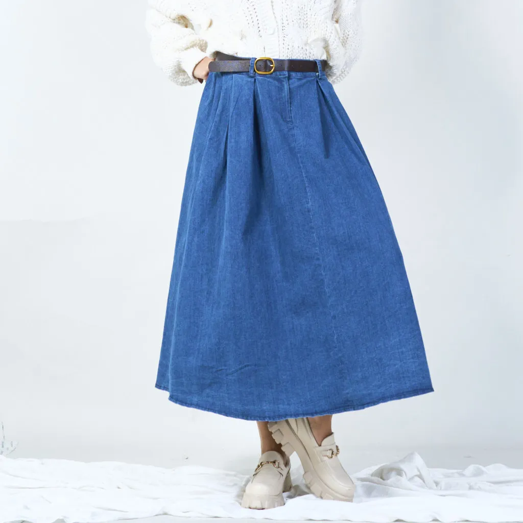 Stylish midi skirt with belt wholesale