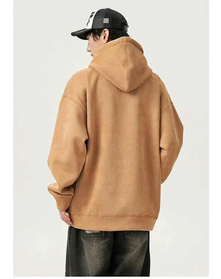 Suede Comfortable Oversized Hoodie