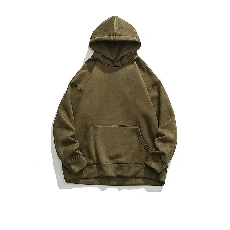 Suede Comfortable Oversized Hoodie