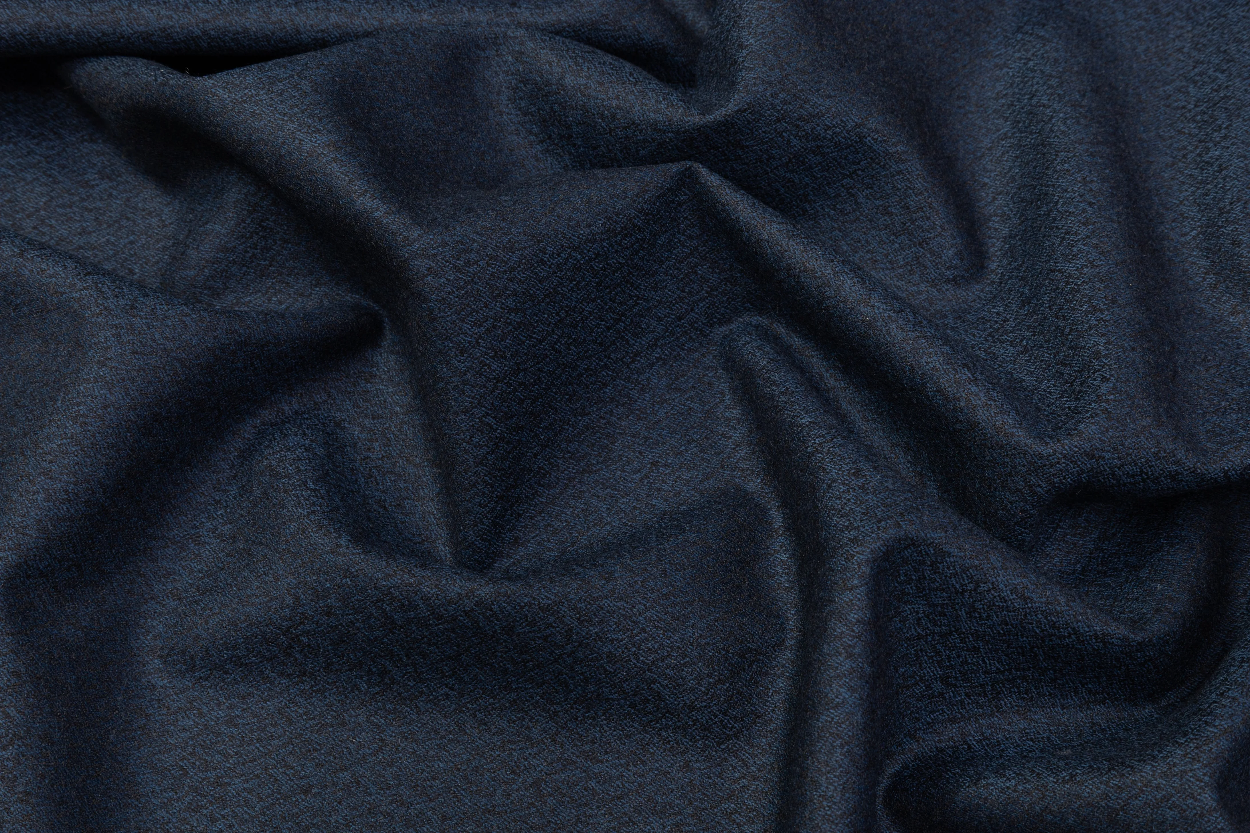 Two-Tone Australian Wool Flannel Suiting - Blue / Black