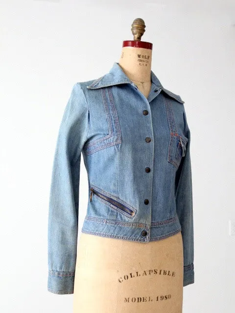 vintage 70s fitted denim jacket